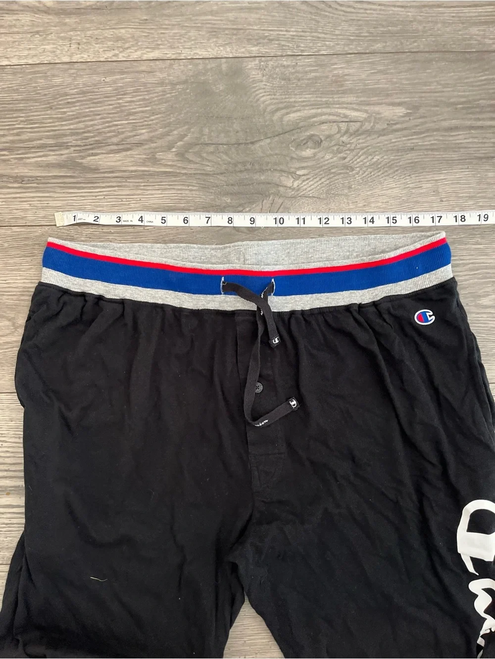 Champion Men's Rib Cuff Pajamas Sleep Pants Button Fly XL Drawstring Jogger